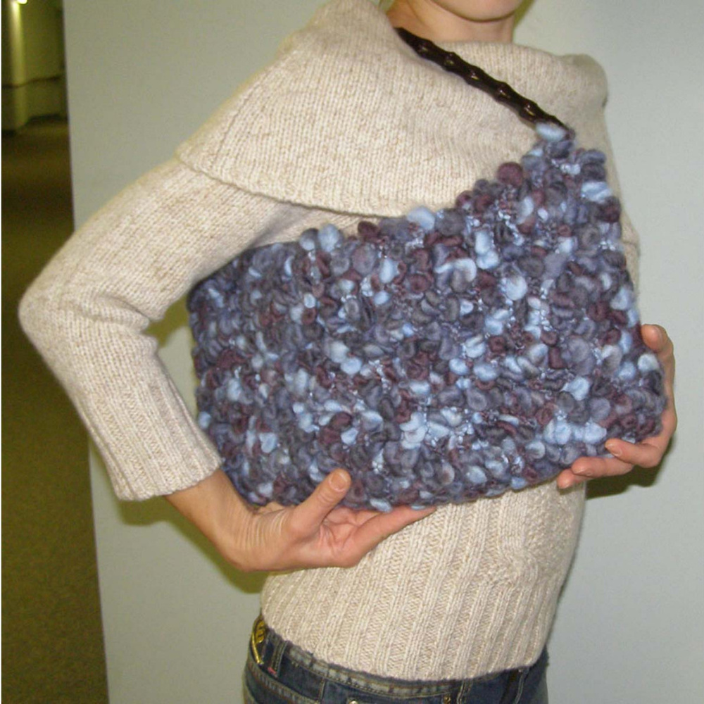 One of a kind NEW knit envelope bag/clutch blue